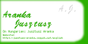 aranka jusztusz business card